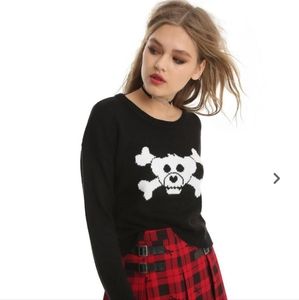 Hot Topic X Build-A-Bear Furry N’ Fierce Bear & Crossbones crop Sweater!